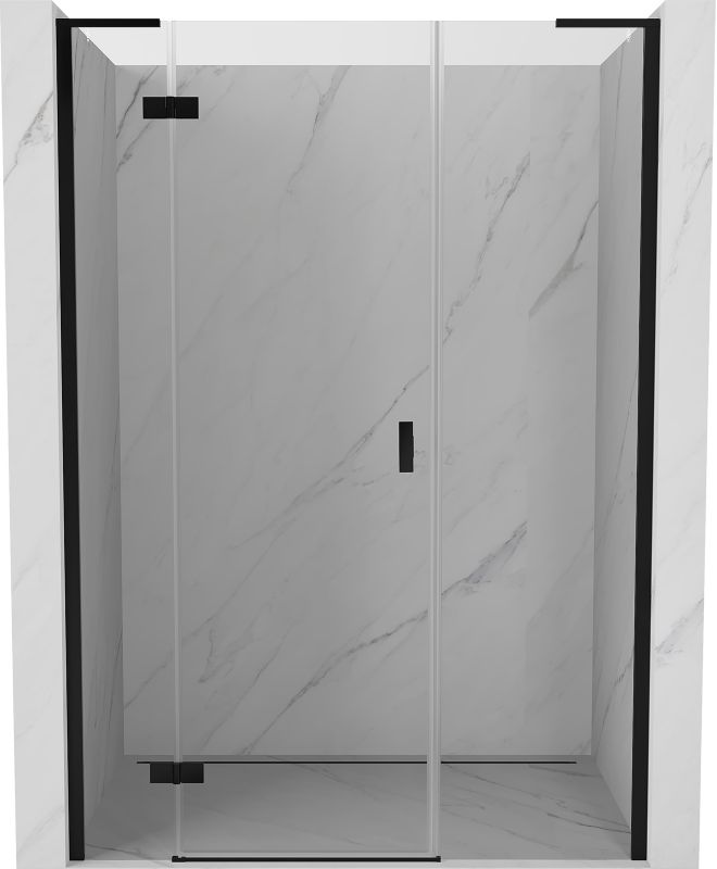 Drzwi prysznicowe Mexen Mist-H L czarne 150x200 cm lewa 1 szt