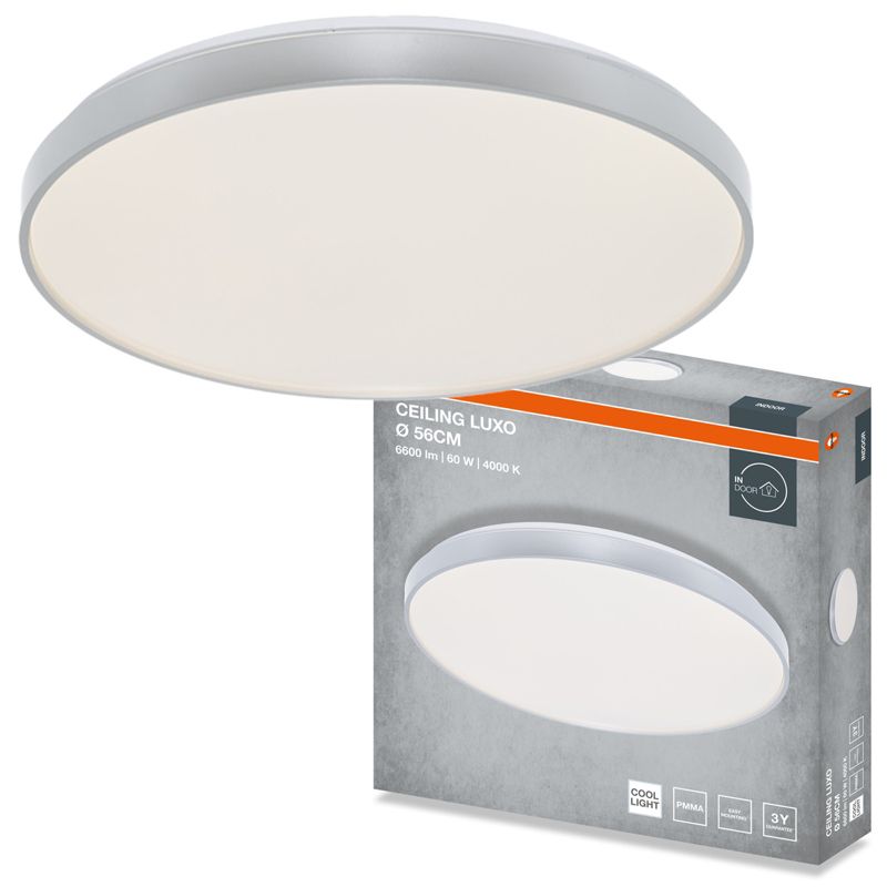 Plafon Osram Luxo Lampa Sufitowa Plafon LED 60W 3300lm 4000K 120st Okrągły Srebrny 1 szt.