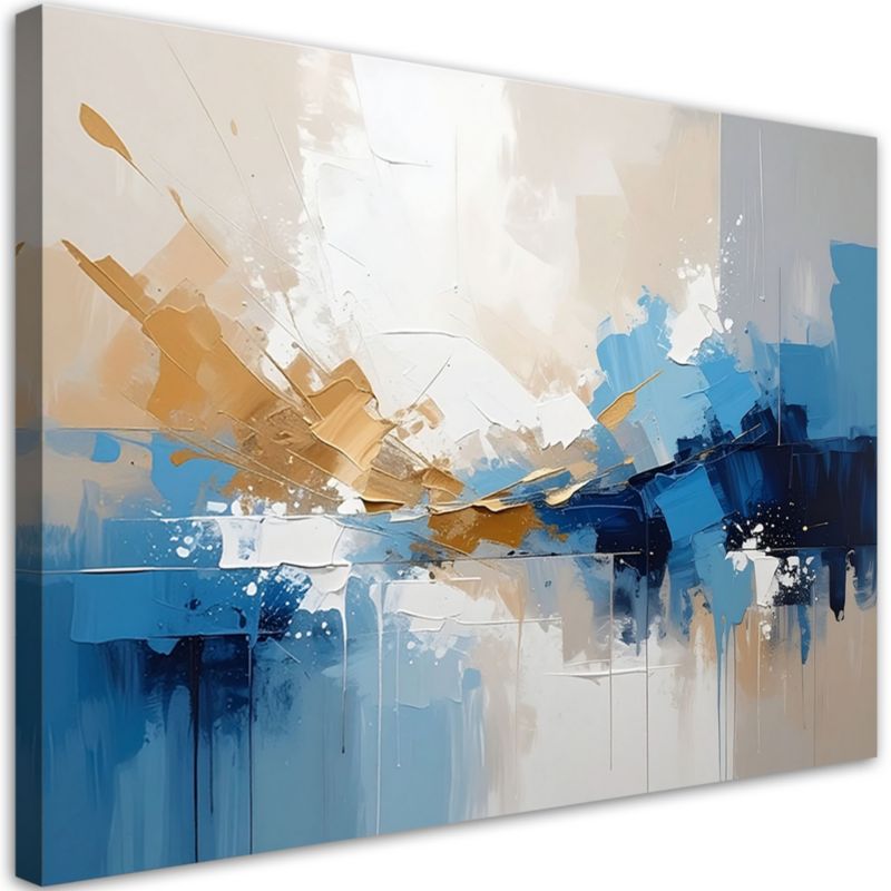 Obraz do salonu sypialni kuchni biura loftu Feeby Niebieska nowoczesna 120x80cm 1szt