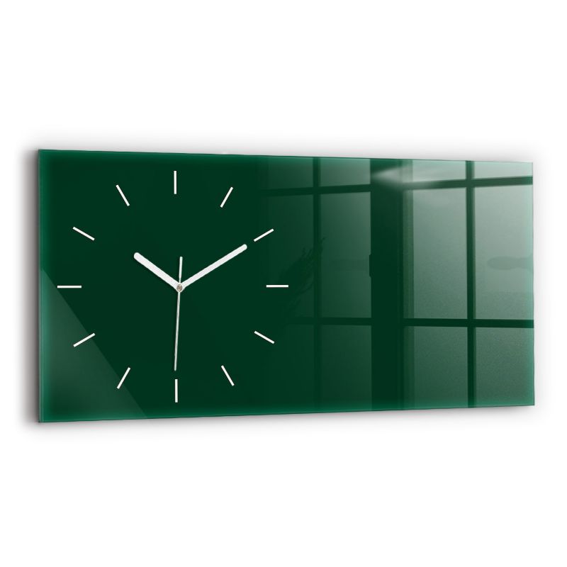 Zegar szklany białe wskazówki Wallfluent 60x30 cm Kolor butelkowa zieleń 1 szt.
