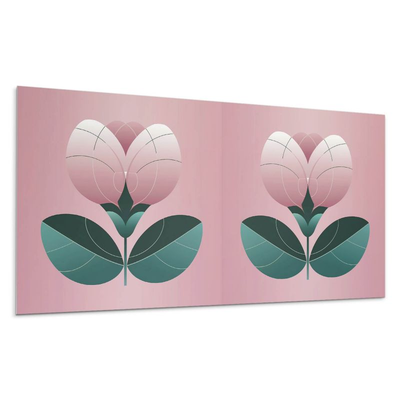Panel samoprzylepny Wallfluent 100x50 cm Wzór kwiatów otoczony liśćmi 1 szt.