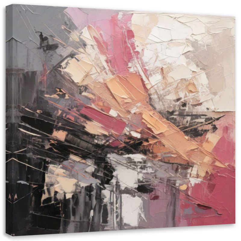 Obraz do sypialni Feeby Abstrakcja Impresja Różowy 40x40cm 1szt