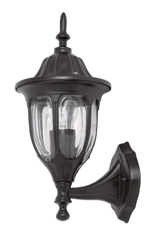 Kinkiet ścienny zewnętrzny Rabalux Milano czarno-przezroczysty 1 x E27 x 60W IP43 wym: 37 x 16,5 x 20,5 cm - 1 szt.