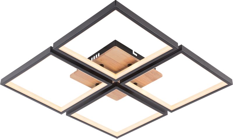 Lampa wisząca z pilotem Vargo czarna-drewno LED 136W 3000-6000K 12000lm IP20 - 1 szt.