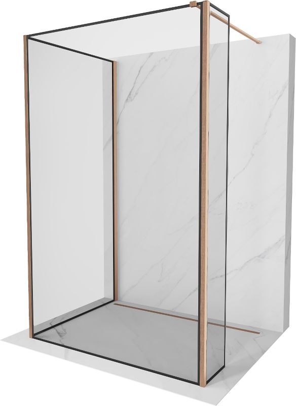 Ścianka prysznicowa Mexen Kioto czarny wzór 100x90x30 cm 800-100-090-221-65-70-030 1 szt.