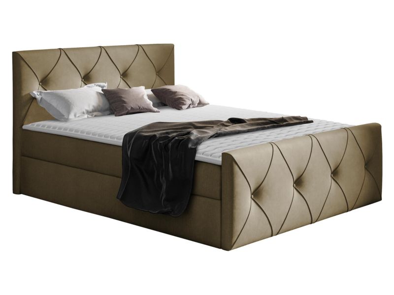 Łóżko kontynentalne MIRJAN 24 Crystal Lux 160x200 beżowy 1 szt.