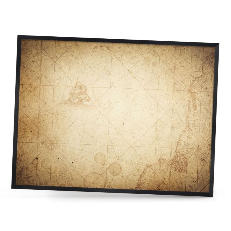 Ozdobna tablica na magnesy ArtPrintCave 80x60 Antyczna mapa w czarnej ramie 1szt