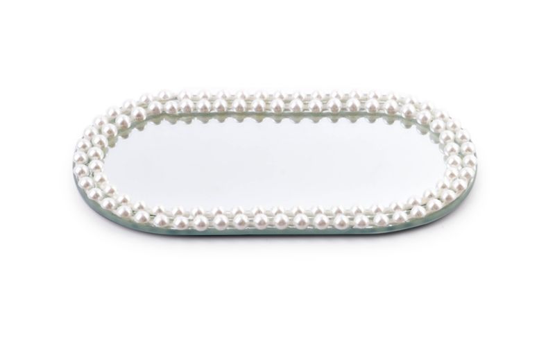 Podstawka lustrzana MONDEX MARGOT PEARL 20x10x1 cm srebrna 1 szt