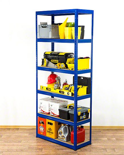 Regał metalowy MODO24 magazynowy stojak niebieski helios 196x100x30cm 6 półek po 400 kg 1 szt.