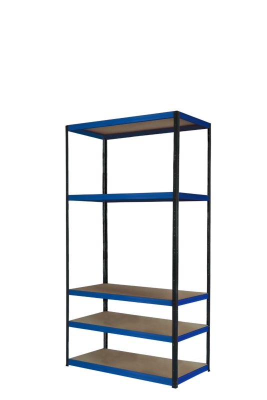 Regał metalowy MODO24 magazynowy stojak grafitowo-niebieski helios 180x110x30cm 5 półek po 350 kg 1 szt.