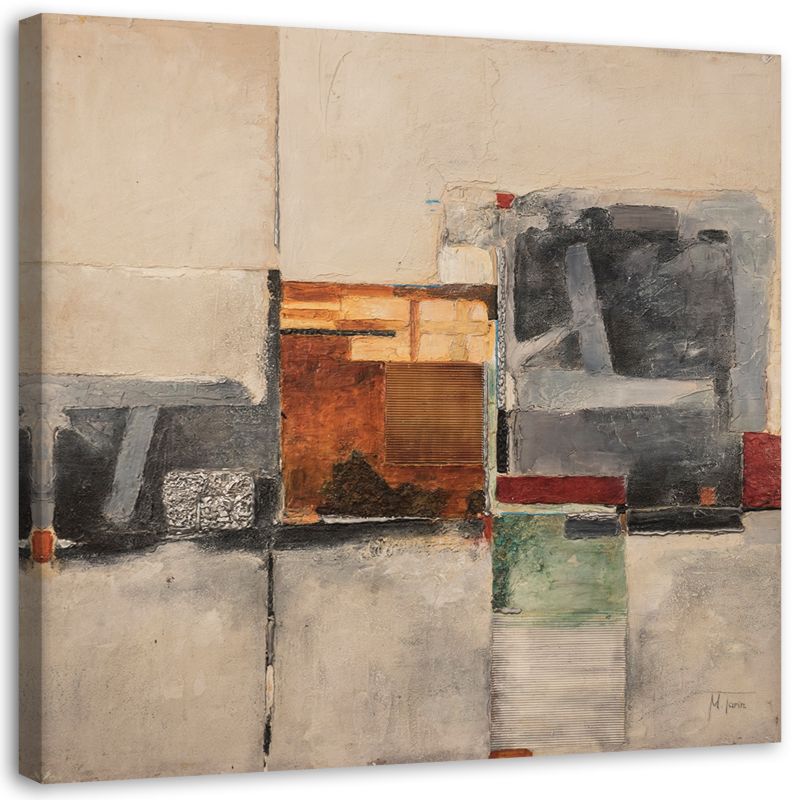 Obraz na płótnie Feeby Abstrakcyjna kompozycja, kwadratowy, ozdoba do sypialni, wzór 30475, 20x20 cm, 1 szt.