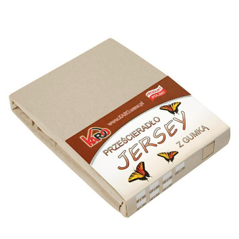 Prześcieradło jersey z gumką KARO 80x200 cappuccino 1 szt.