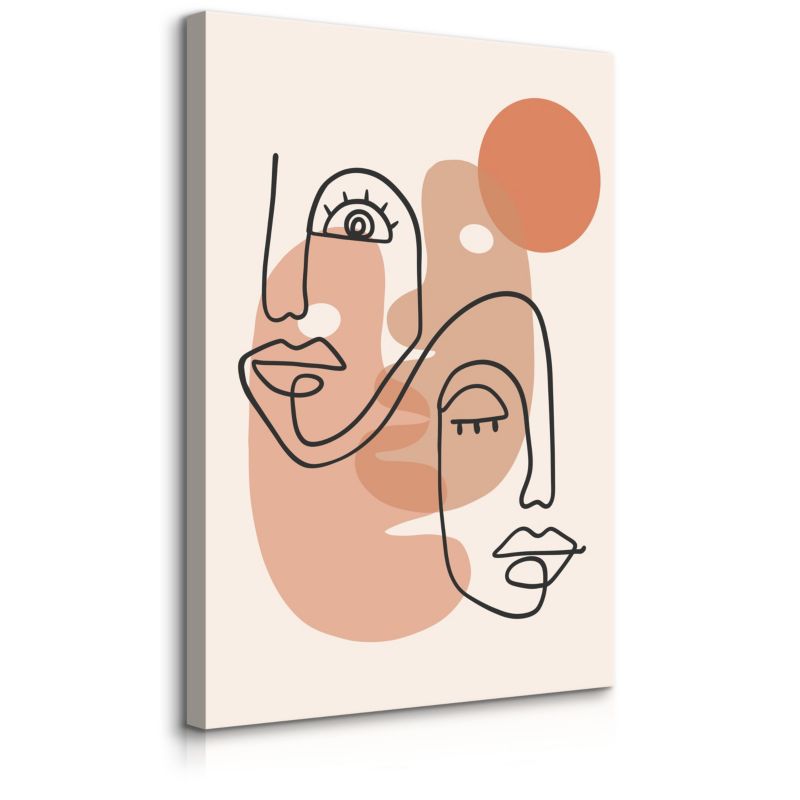Obraz Muralo Do Sypialni Abstrakcja Twarze Line-Art Styl Boho Minimalizm 40x50 cm 1 szt.