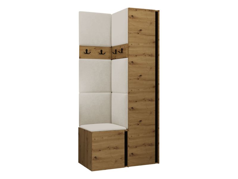 Garderoba MIRJAN 24 Orion XXIV dąb artisan/czarny + beżowy 1 kpl.