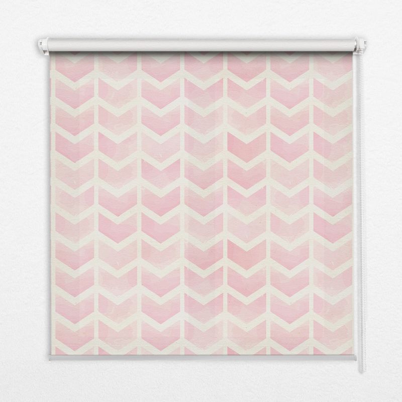 Roleta Przepuszczające Światło Tulup 130x140 cm Różowe Zygzaki Montaż do ściany/sufitu 1 szt.