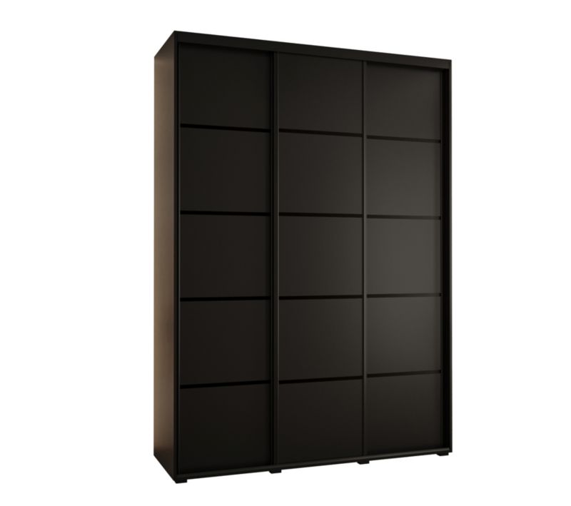 Szafa przesuwna Abiks DAVOS 4 wysoka szer.180cm gł.45cm czarny/czarny/czarny 1szt.