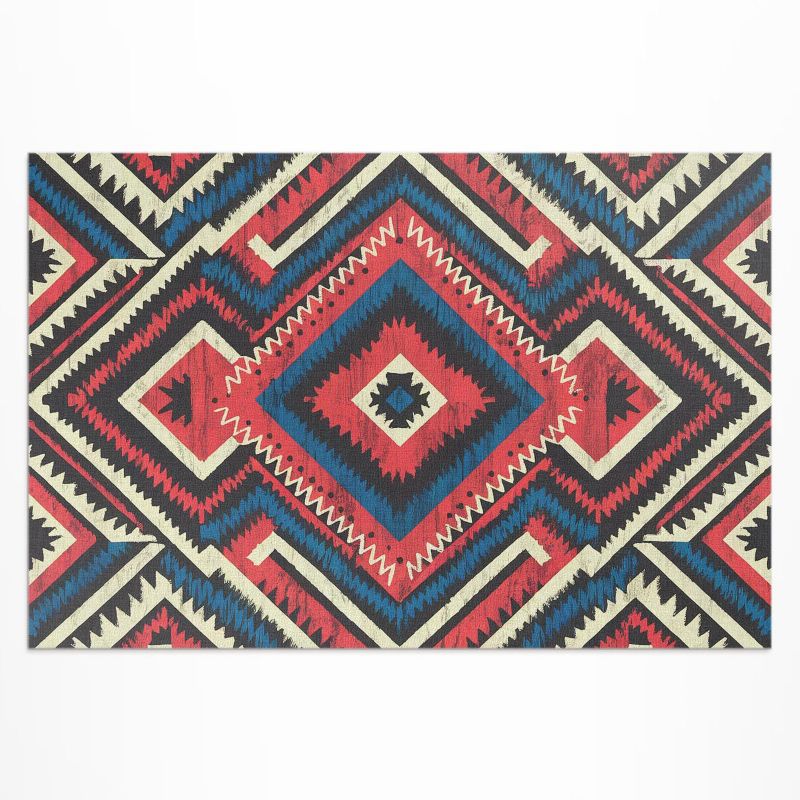 Dywan Winylowy Z Nadrukiem Wallfluent 60x90 cm Ozdobny wzór w indiańskim stylu vintage 1 szt.