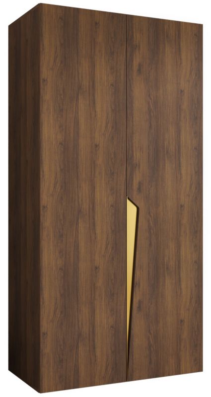 Szafa uchylna otwierana Abiks PIANO 1 100 wys 202 cm Orzech Warmia + Złoty 1 szt