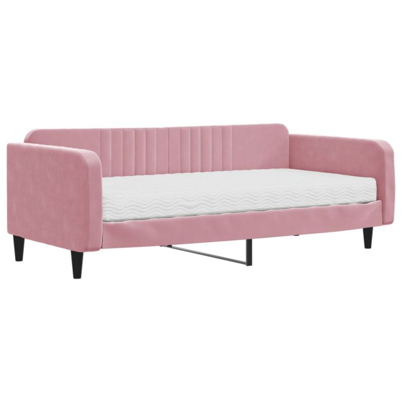 Sofa rozkładana WaszeMeble 100x200 cm Różowy aksamit WM-3197049 1 szt.