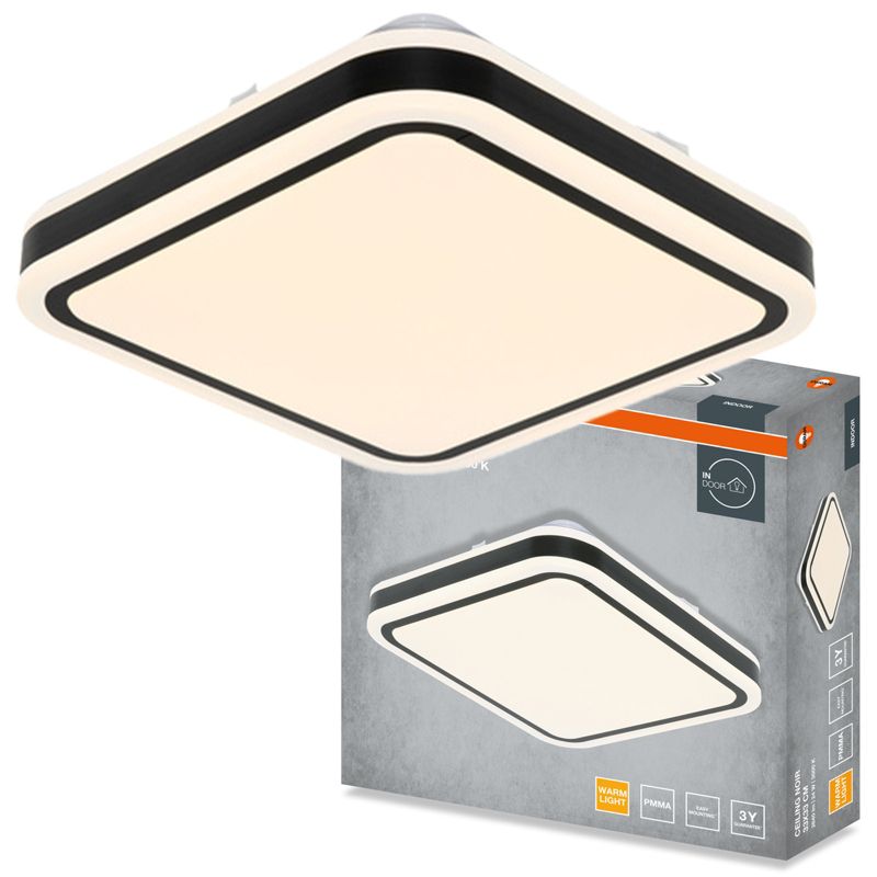 Plafon Osram Noir Lampa Sufitowa Plafon LED 24W 1440lm 3000K Kwadratowy Czarny 1 szt.