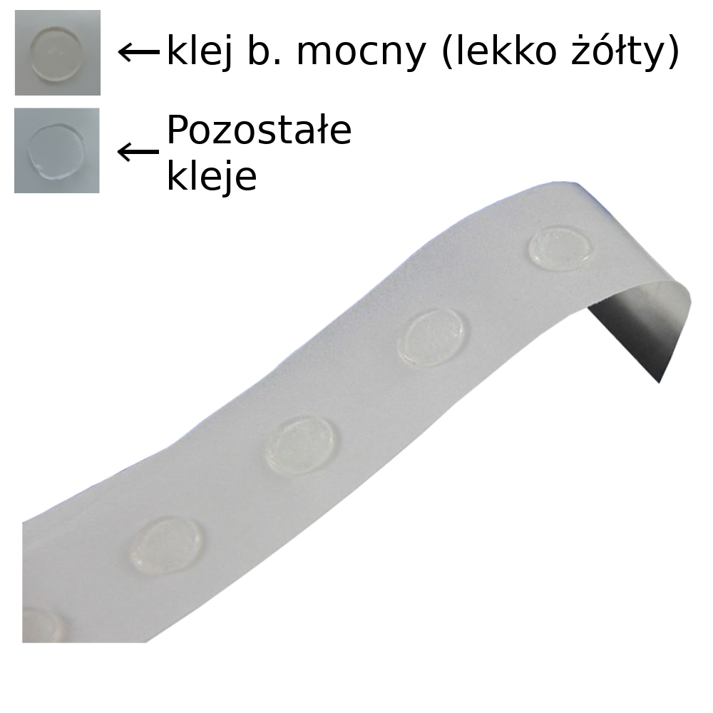 Kropki Klejowe / Glue Dots - Średnica 9mm B. Mocno Lepka 3000 - Opakowania.Online