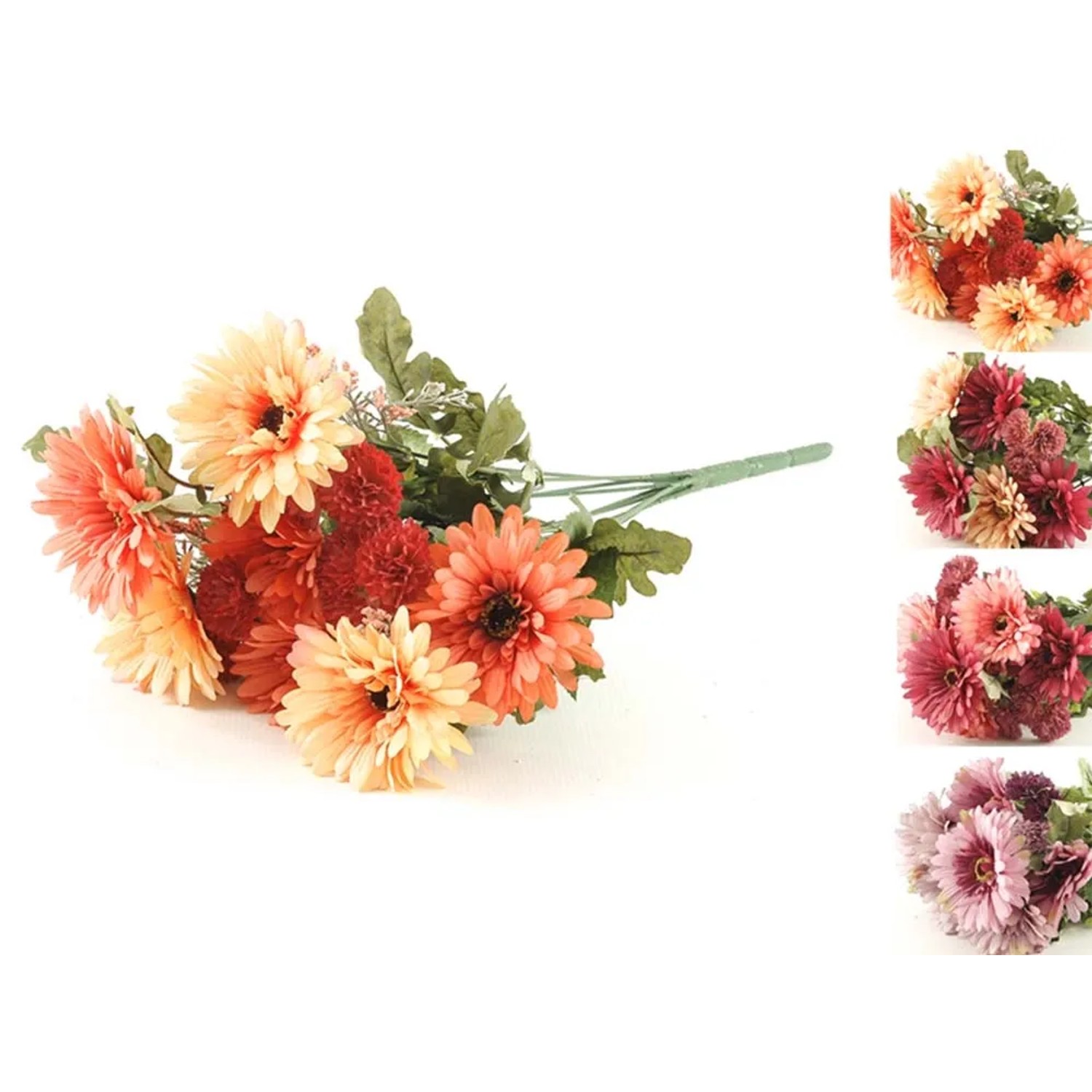 Gerbera bukiet sztuczny 10 kwiatów mix kolorów - 50 cm