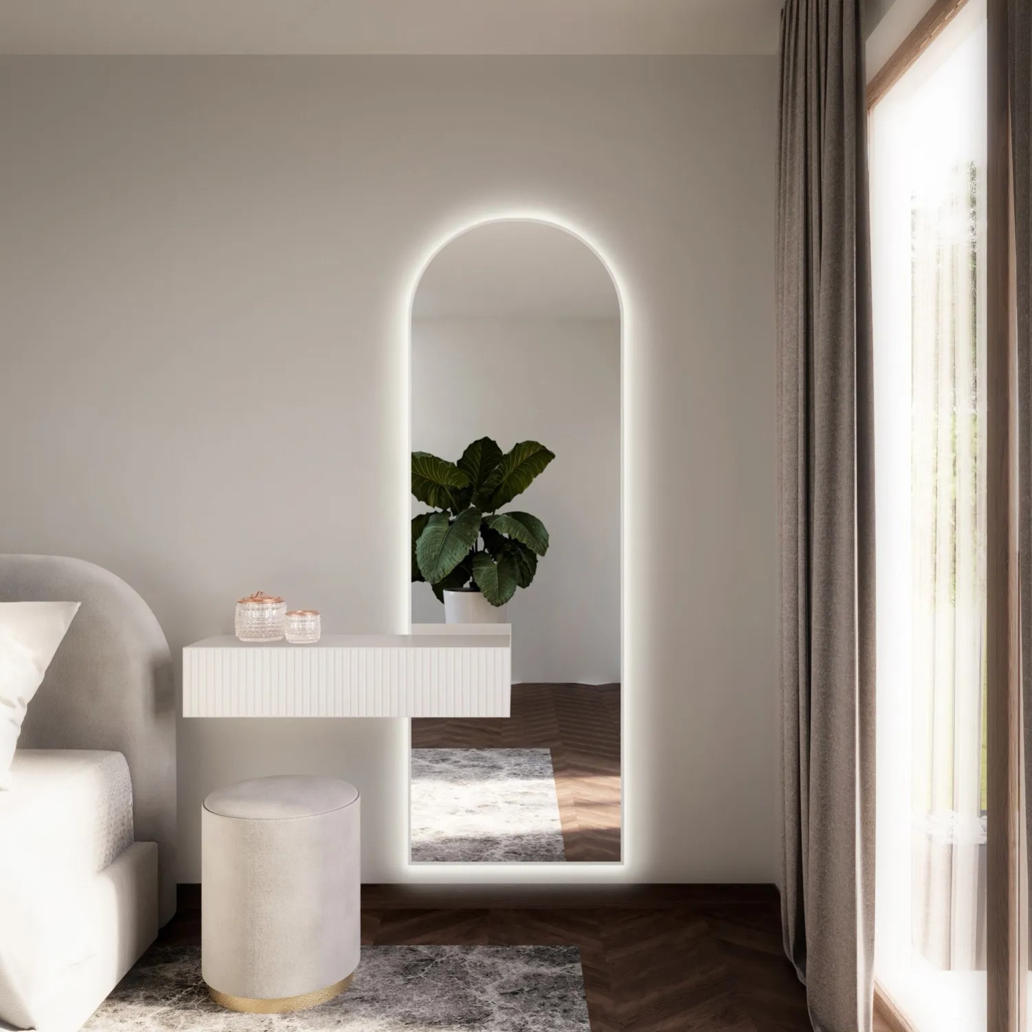 Lustro LED Pastille Cut Białe Ciepłe 100x50