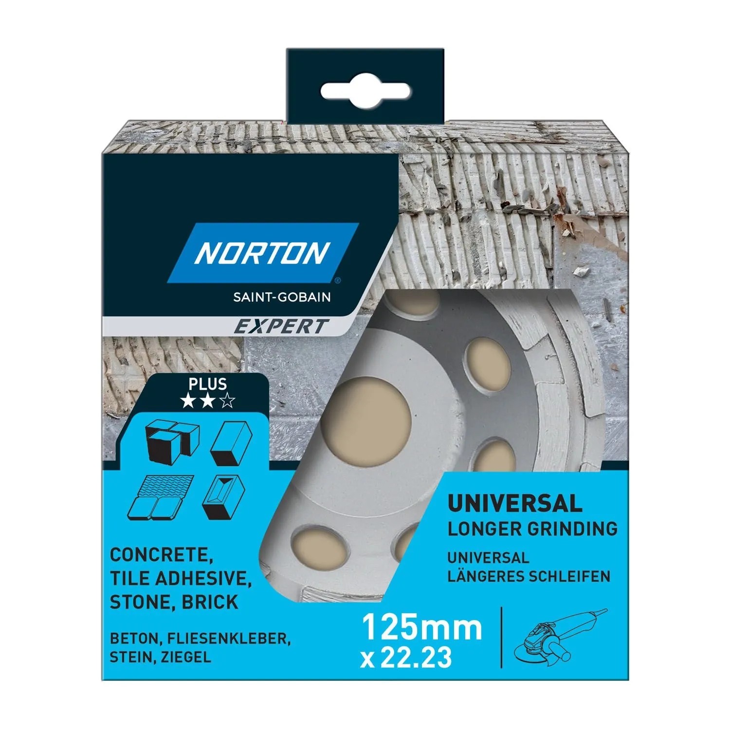 Norton Expert Głowica szlifująca diamentowa podwójna 125 x 22,23 mm