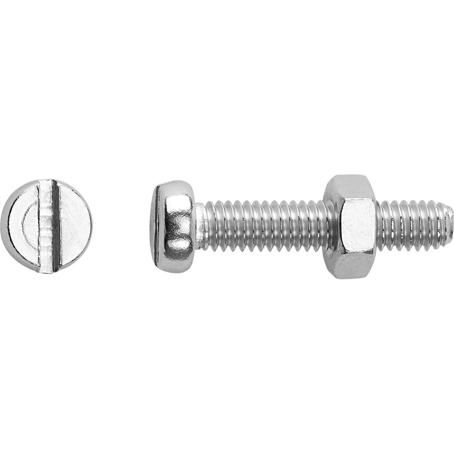 LUX-TOOLS Śruba + nakrętka z łbem walcowym ocynk SL 4x10mm 8szt.