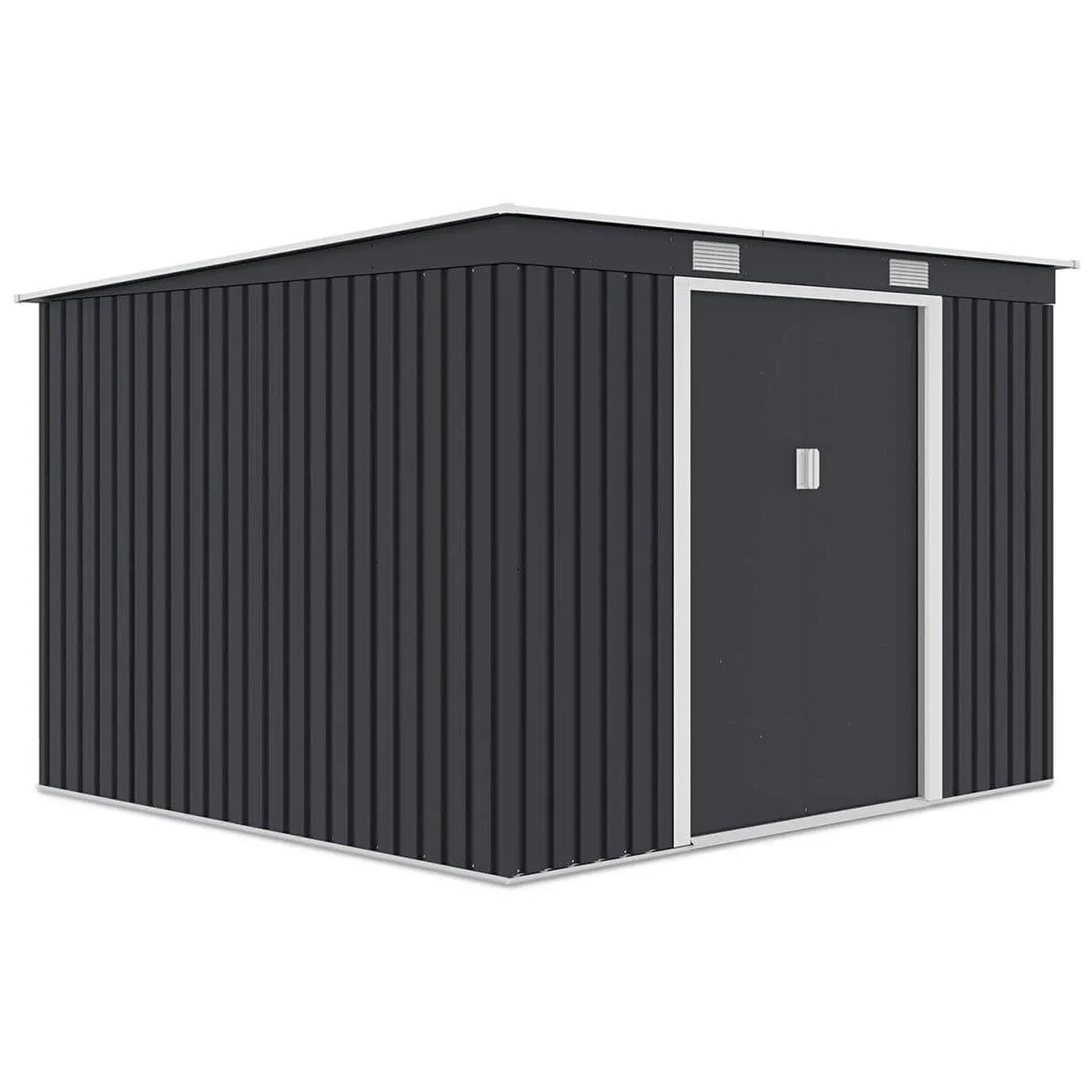 Domek ogrodowy metalowy Oregon Cold Grey - 261x241 cm, wys. 176 cm