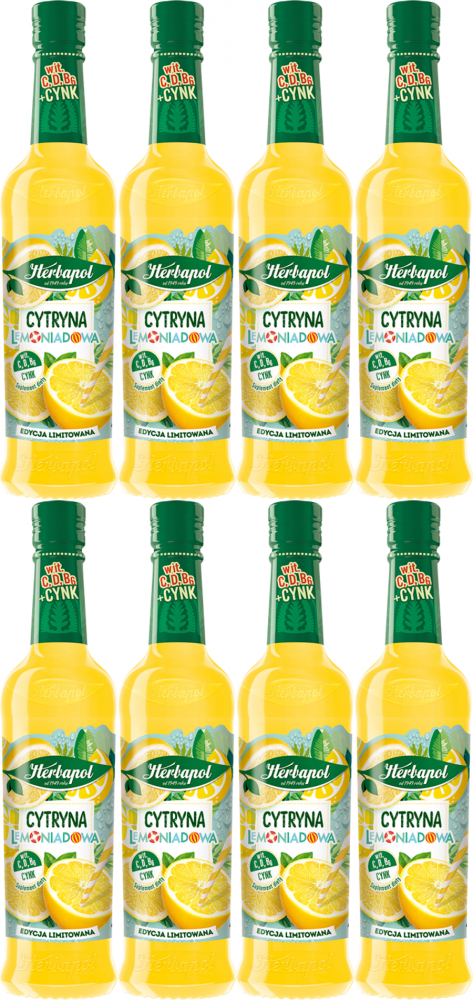 8x Syrop Herbapol Sezonowe Smaki, cytryna lemoniadowa, 420ml