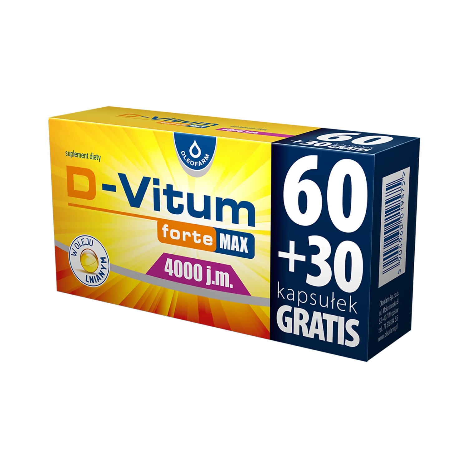 D-vitum forte max 4000 j.m., 90 kapsułek