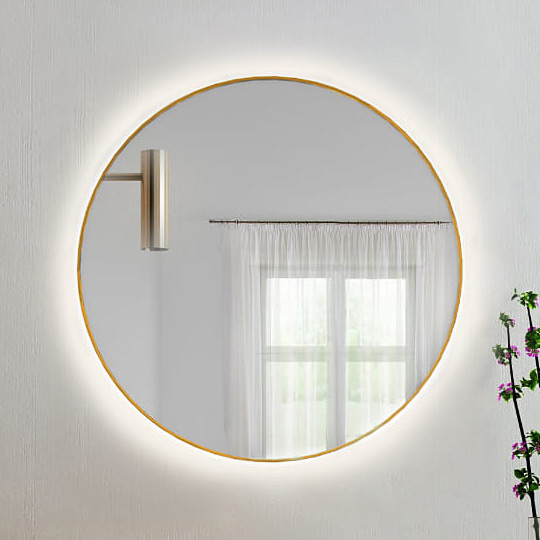 Baltica Design Tiny Border Bright lustro 90x90 cm złote barwa zimna z matą grzewczą