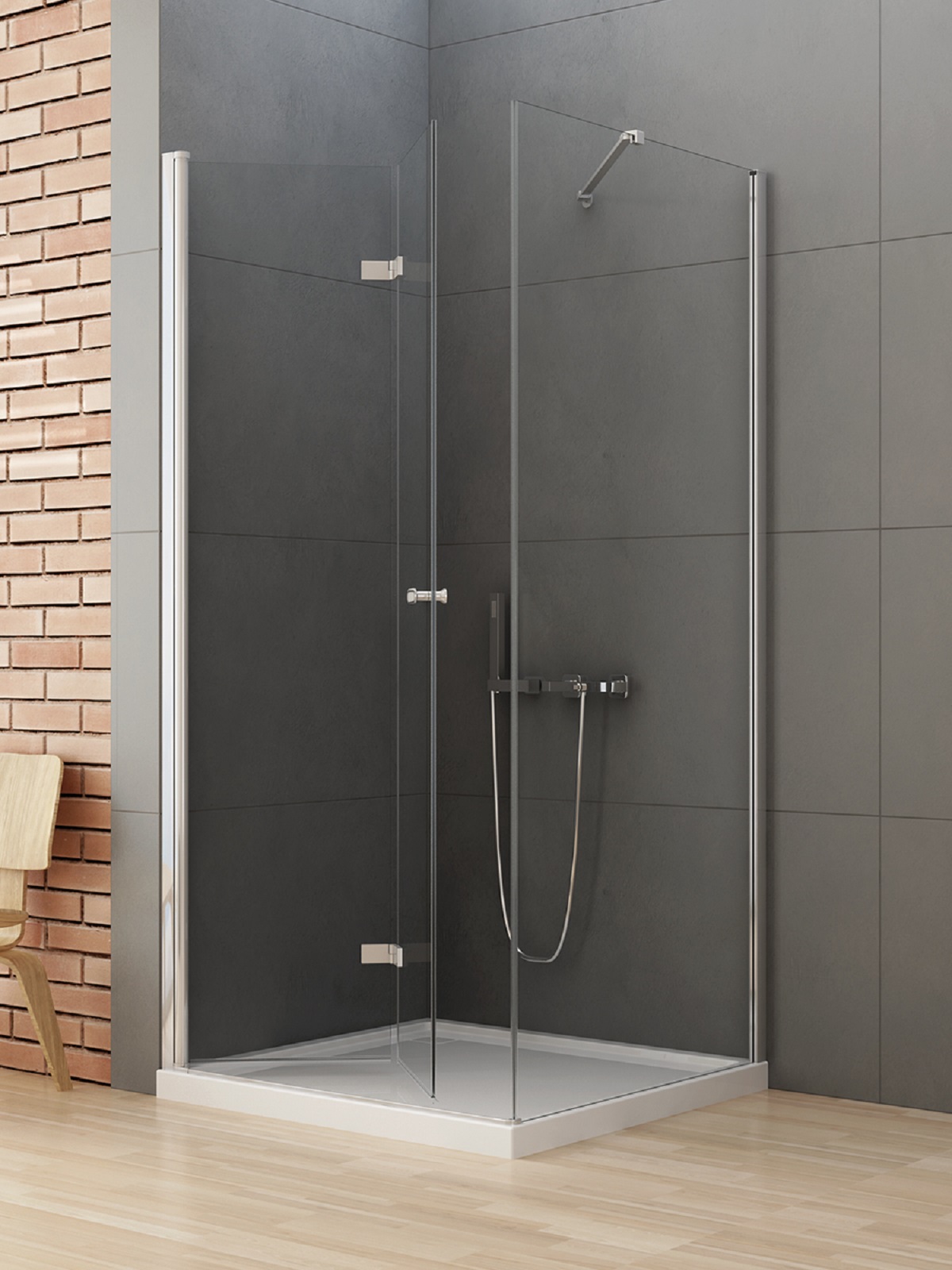 New Trendy New Soleo kabina prysznicowa 70x110 cm prostokątna lewa chrom połysk/szkło przezroczyste D-0147A/D-0150B