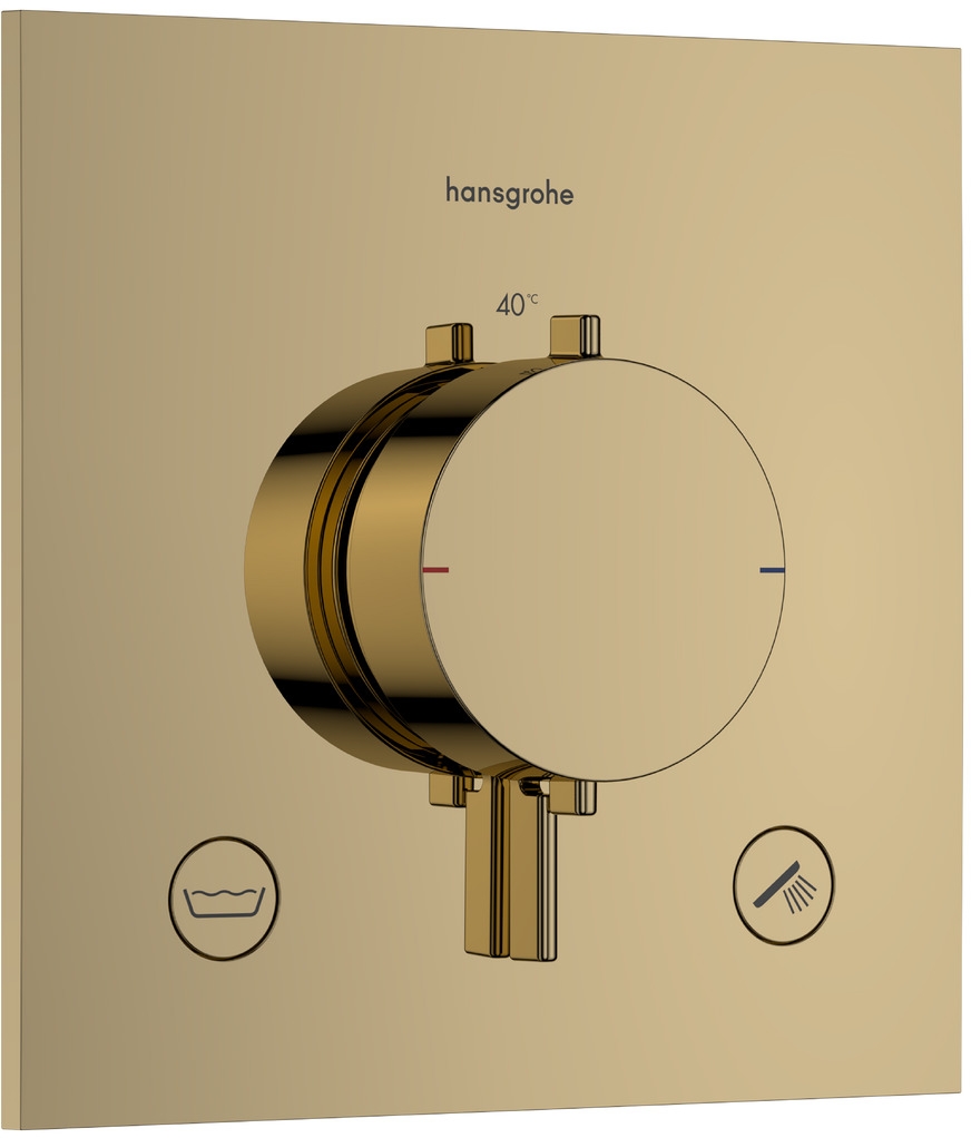 Hansgrohe Ecostat Comfort E bateria wannowo-prysznicowa podtynkowa termostatyczna złoty optyczny polerowany 33716990