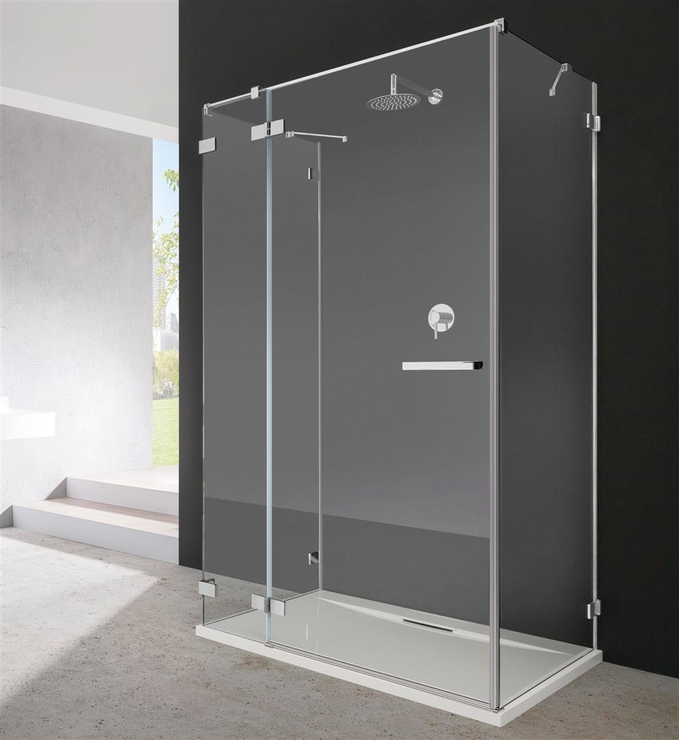 Radaway Euphoria KDJ+S drzwi jednoczęściowe 100 cm lewe ze ścianką krótką chrom/szkło przezroczyste 383612-01L/383220-01L