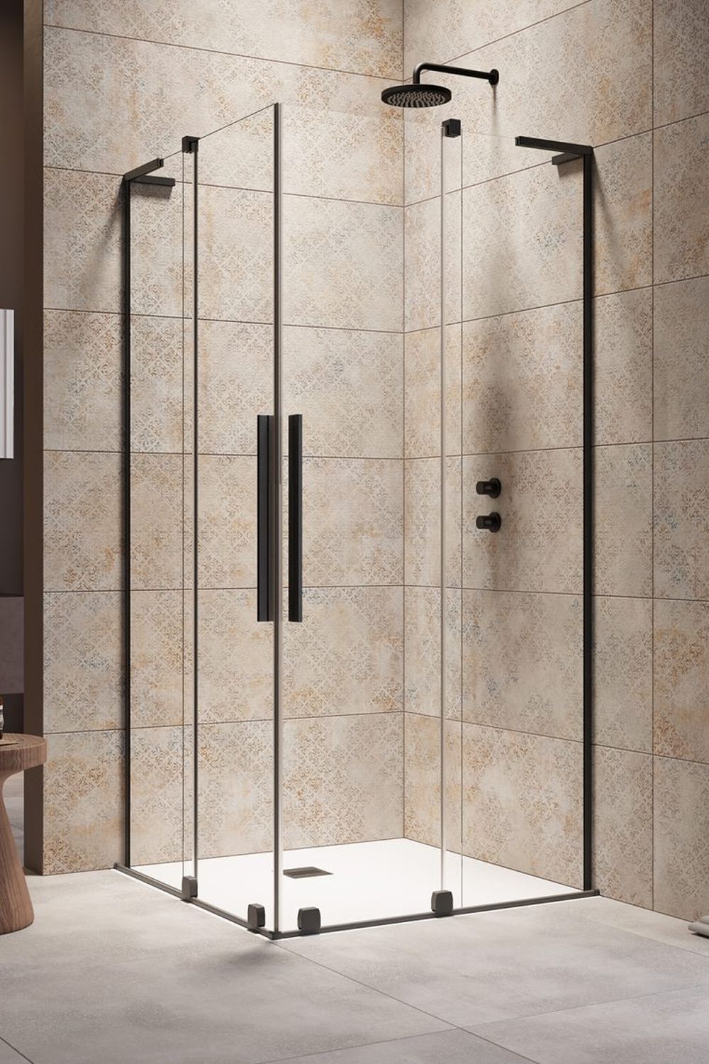 Radaway Furo SL Black KDD kabina prysznicowa część prawa 80x80 cm kwadratowa 10305080-54-01R