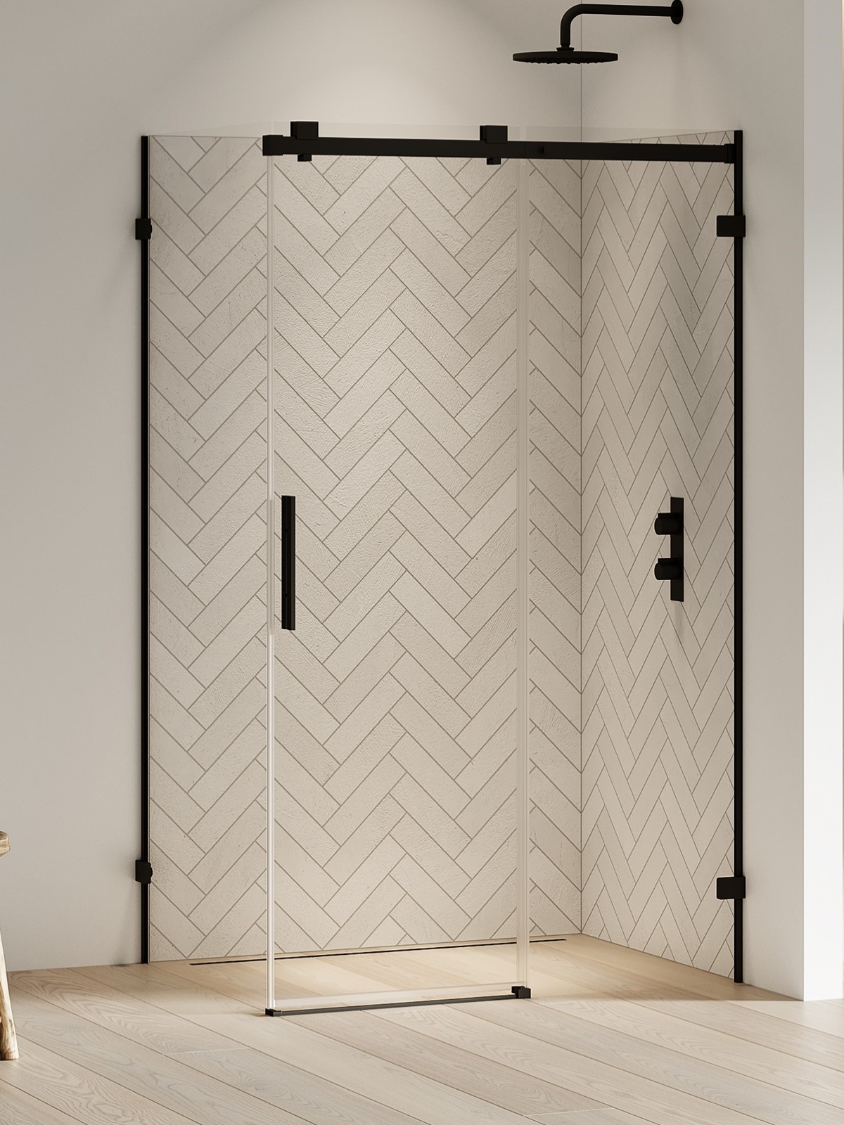 New Trendy Softi X Black kabina prysznicowa 100x90 cm prostokątna prawa czarny mat/szkło przezroczyste EXK-5378