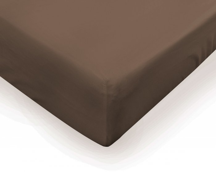 Prześcieradło PREMIUM jersey z lycrą na wysoki materac 140x200 z gumką wz. 18B kakao