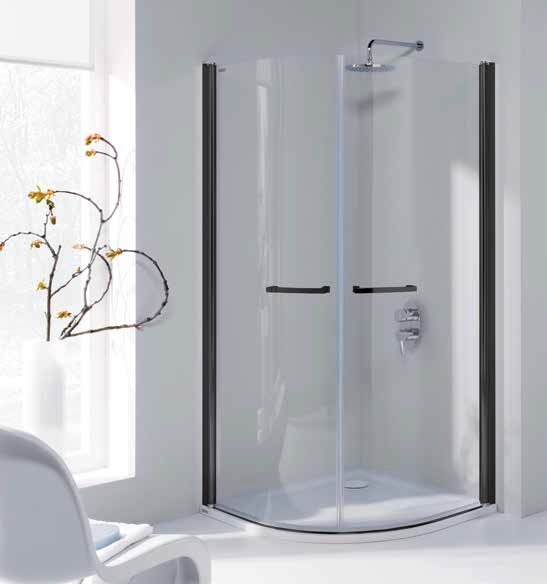 Sanplast Prestige III KP2/PRIII-90 kabina prysznicowa 90 cm półokrągła czarny mat/szkło przezroczyste 600-073-0530-59-401