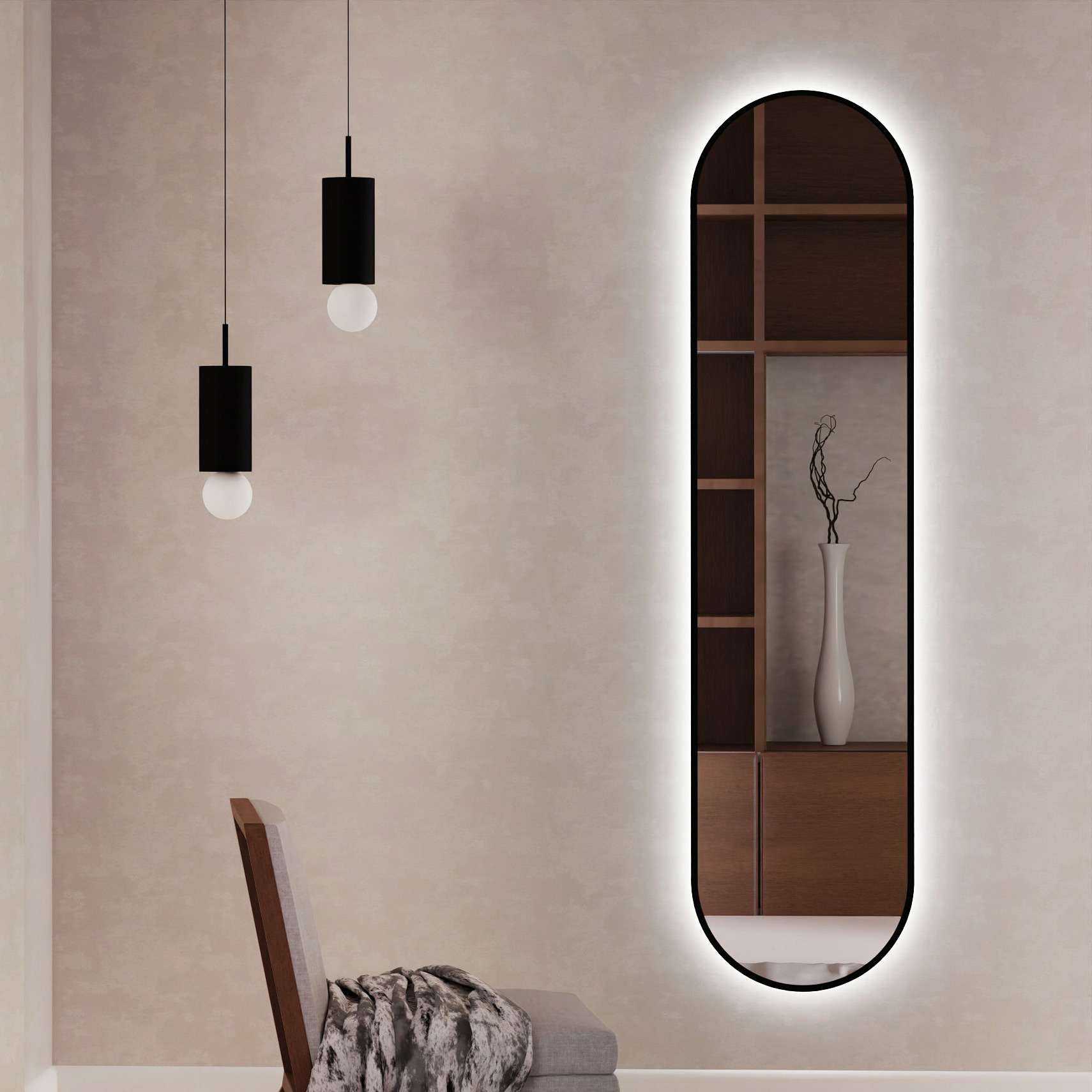Baltica Design Tiny Border Pastille Bright lustro 40x60 cm owalne czarne barwa neutralna