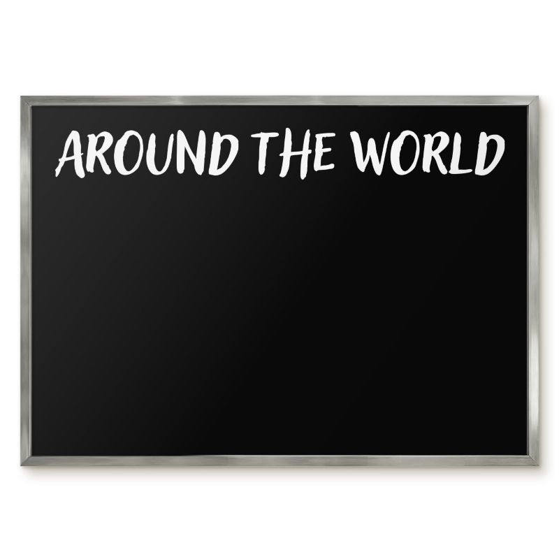 Tablica Magnetyczna Do Sypialni Tulup 70x50 cm Around the world 5 - Srebrna rama Do salonu, sypialni 1 szt.