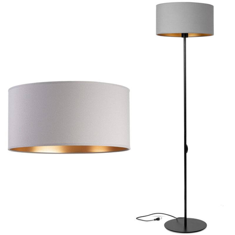 Lampa podłogowa Tornado ABAŻUR 40cm szary złoty E27 1 szt.