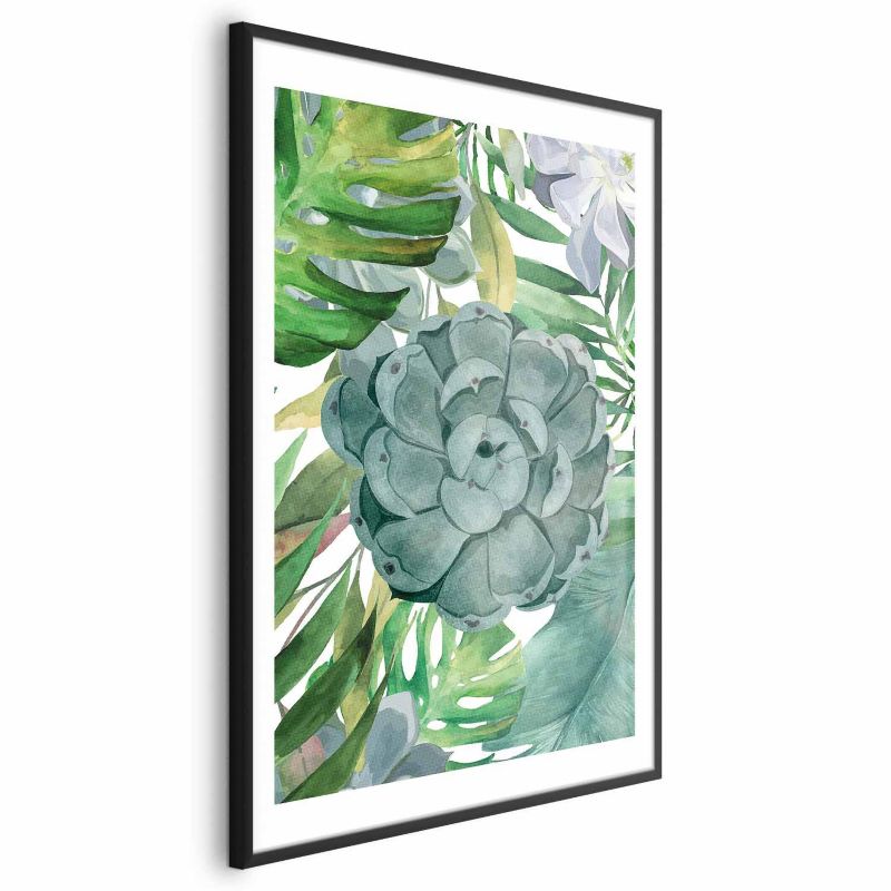 Plakat Artgeist Tropikalna flora 21x30 cm z ramą czarną 1 szt