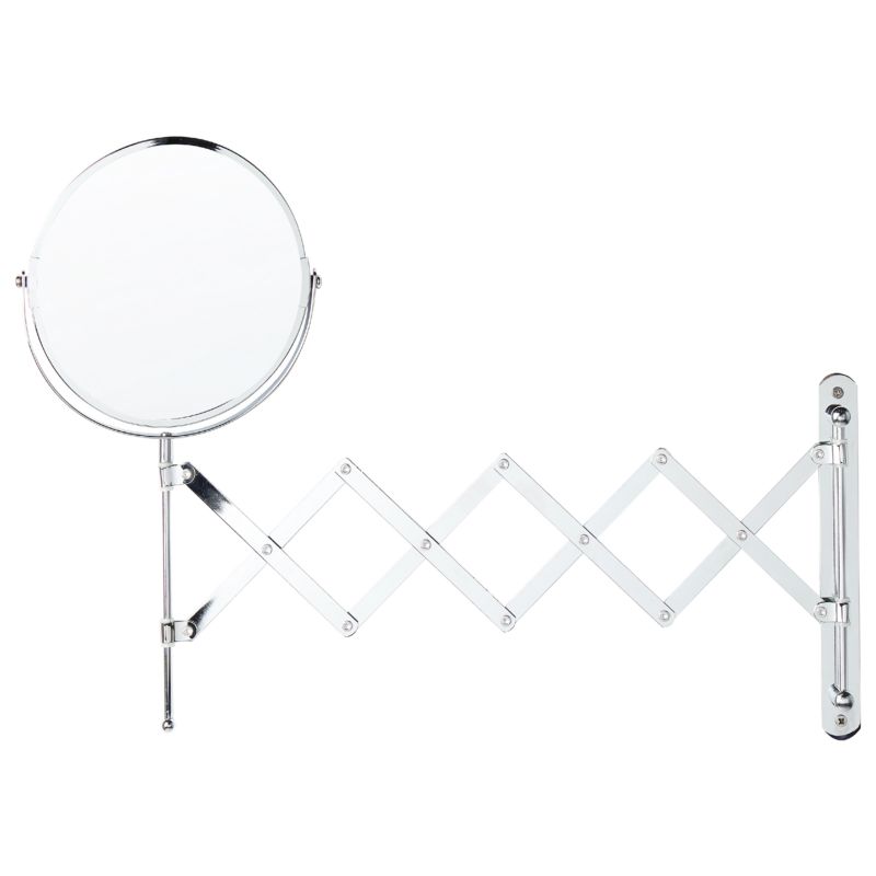 Lusterko kosmetyczne ścienne na wysięgniku Yvelines 57 cm 36 cm Metal Srebrny 1 szt.