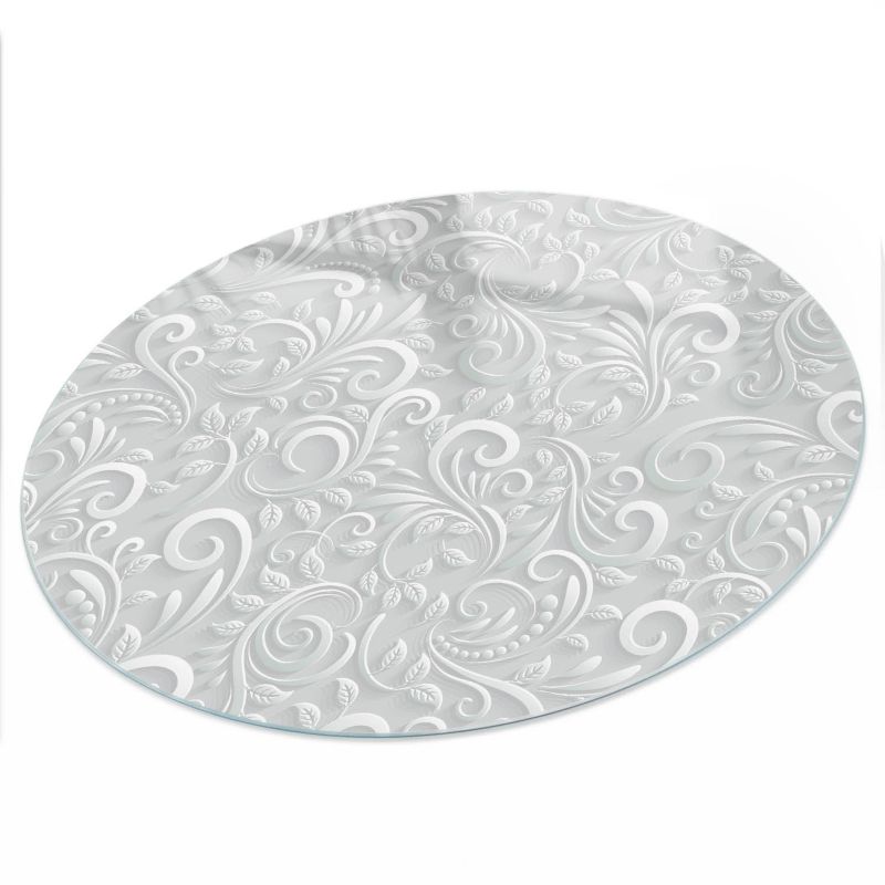 Blat Na Stolik ArtPrintCave fi90 cm Florystyczny motyw - Hartowany Blat Szklany Ochronny 1 szt.