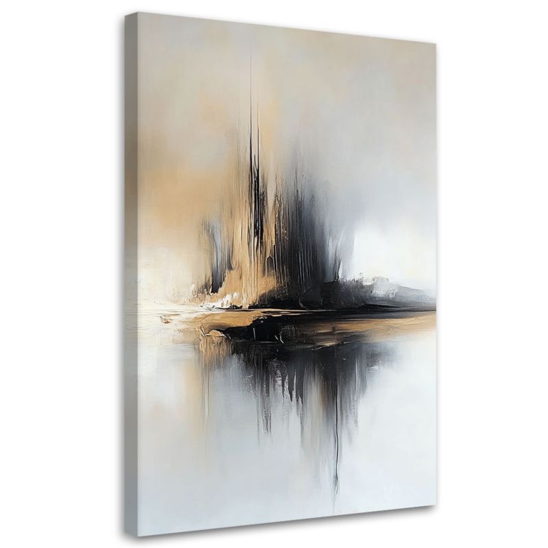 Obraz na płótnie Feeby Abstrakcja Beżowo Szara 80x120cm 1szt