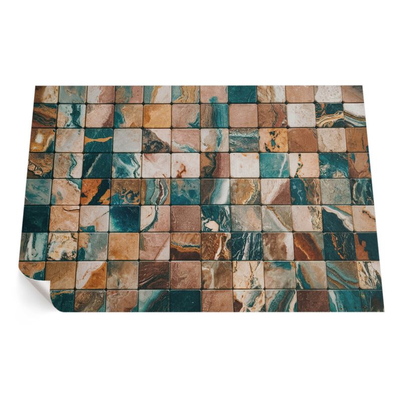 Winylowy Chodnik Zewnętrzny ArtPrintCave 150x225 cm Kamienna mozaika marmurowe płytki vintage 1 szt.
