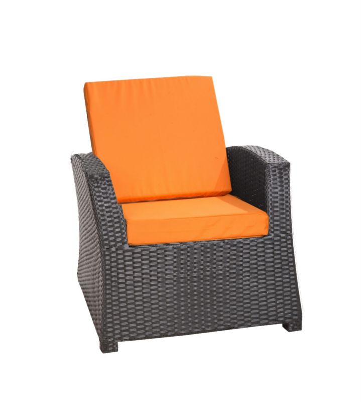 Poduszka na fotel ogrodowy Technorattan, Setgarden,56x52x7cm Pomarańczowa dwustronne Poduszki na krzesło ogrodowe, 6szt
