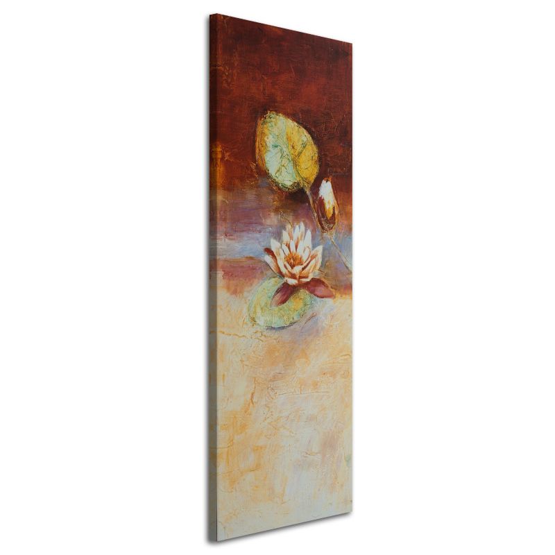Obraz na płótnie Feeby Kwiat lilii wodnej jak ręcznie malowany 50x150cm 1szt